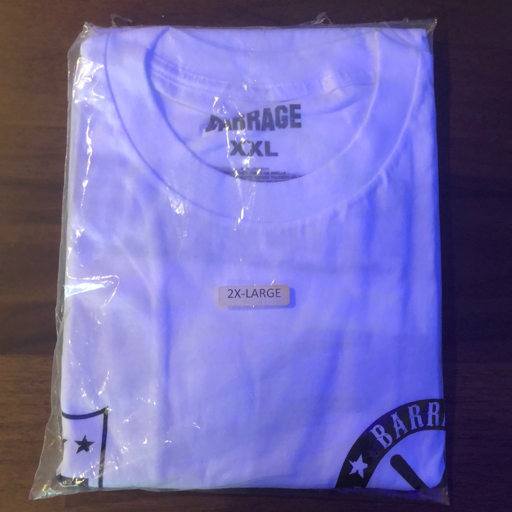 Barrage White baseball style tee